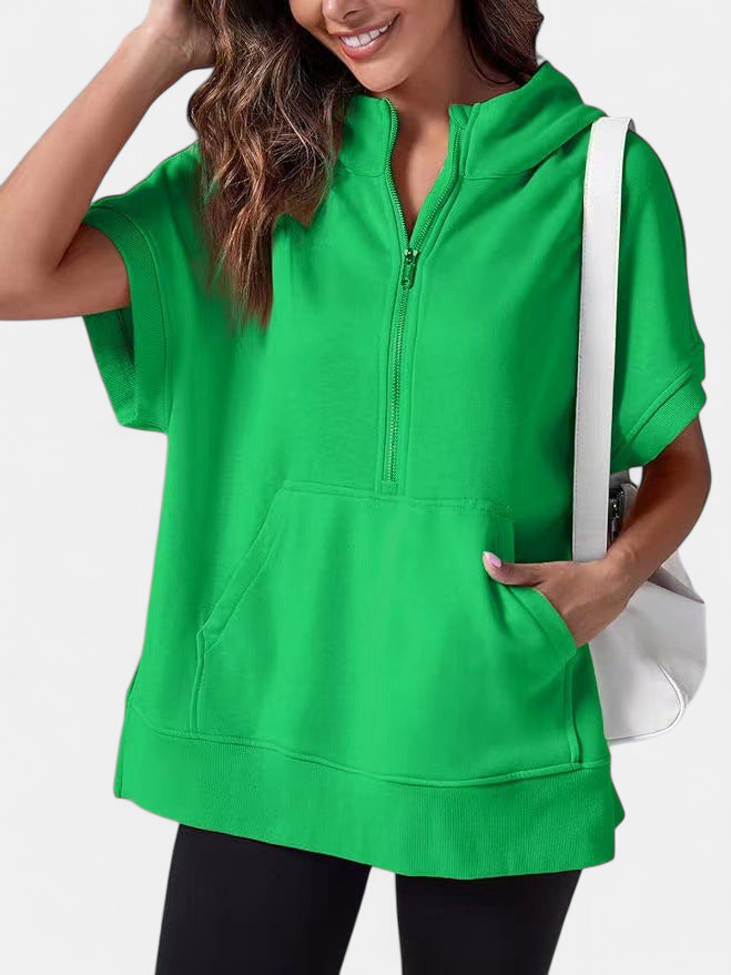 HISPER | Relaxed Oversized Half-Zip Summer Hoodie