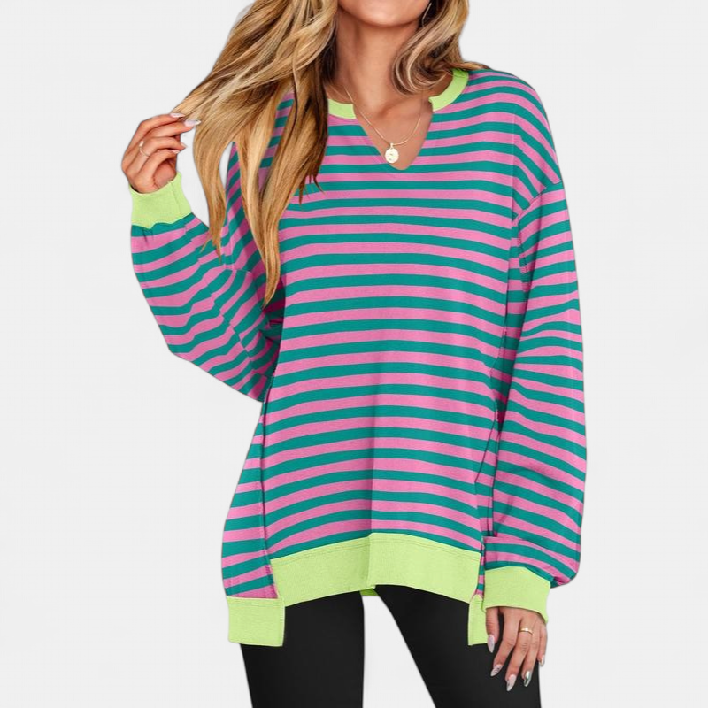 LOREN | Women's Oversized V-Neck Sweatshirt Tunic for Winter