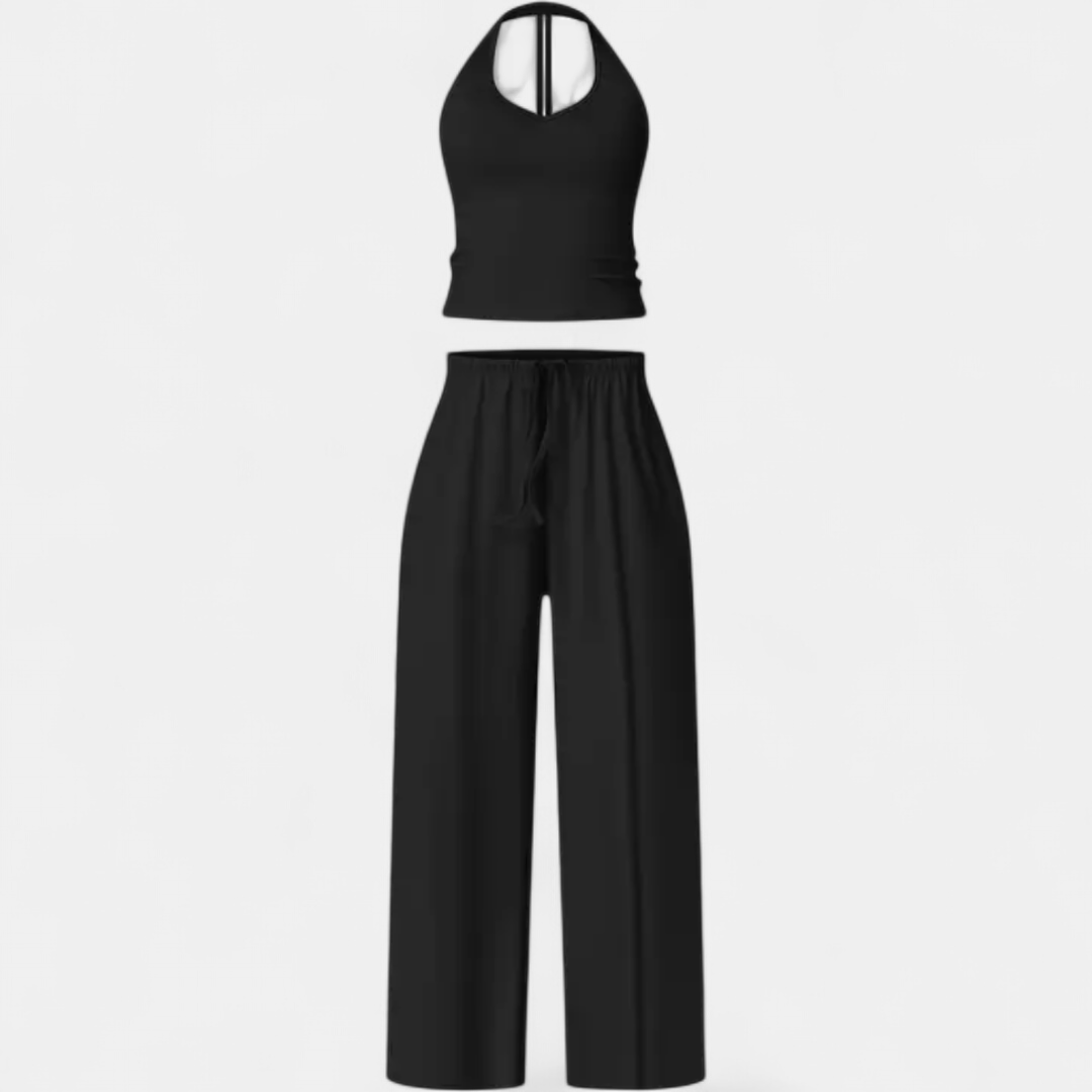 TEAGAN | Flare Leg Padded Sports Bra Fitness Suit 2 Piece High Waisted Pants With Padded Stretch Sports Bra Set