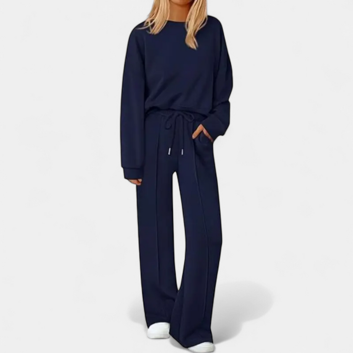 REMY | Cozy Knit Wide-Leg Sweatsuit Set