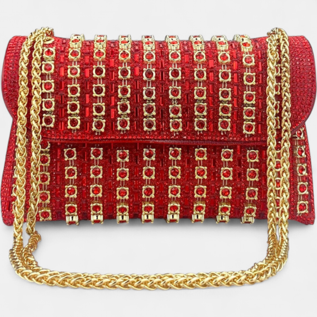 LAVIERA | Chic Chain Colored Diamond Shoulder Bag