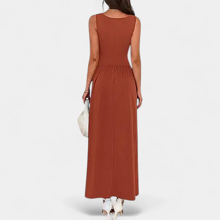 BARBARA | Flowy Sleeveless Summer Maxi dress
