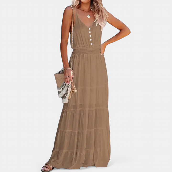 LUANA | Sleeveless V-Neck Maxi Dress