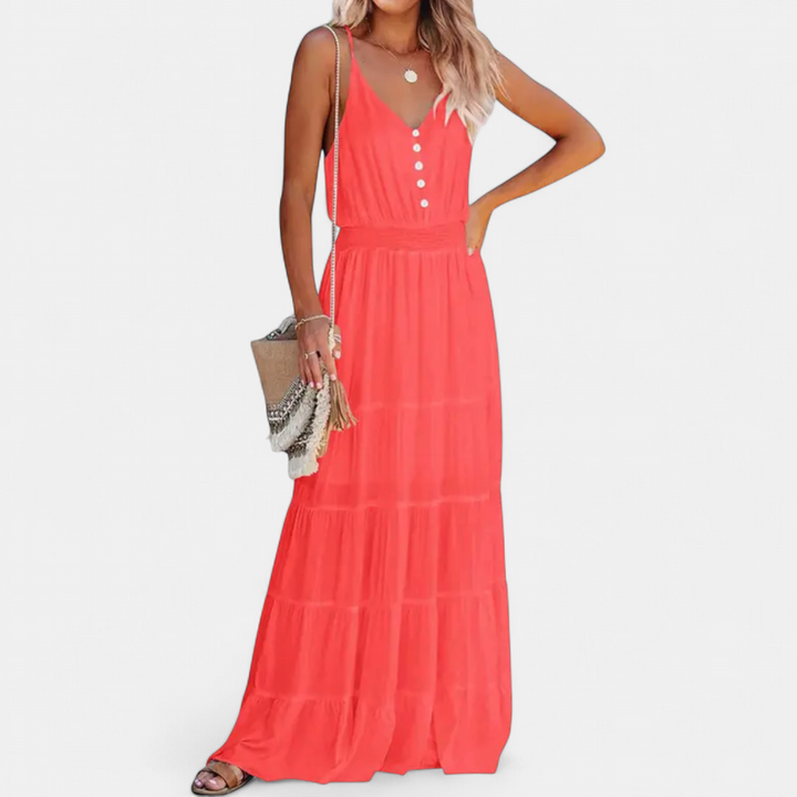 LUANA | Sleeveless V-Neck Maxi Dress
