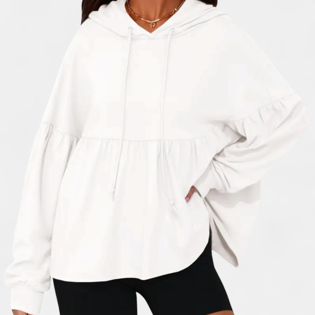 WREN | Cozy Ruffle Hood Oversized Hoodie