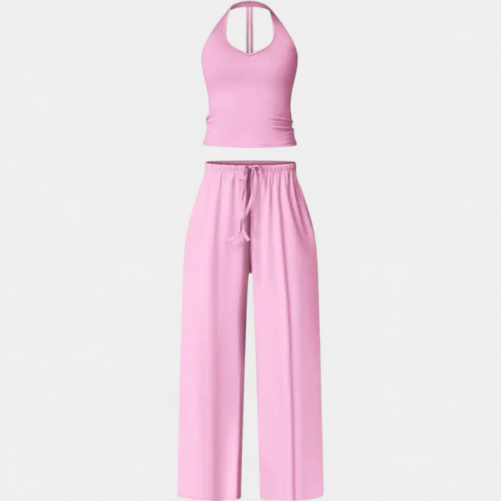 TEAGAN | Flare Leg Padded Sports Bra Fitness Suit 2 Piece High Waisted Pants With Padded Stretch Sports Bra Set
