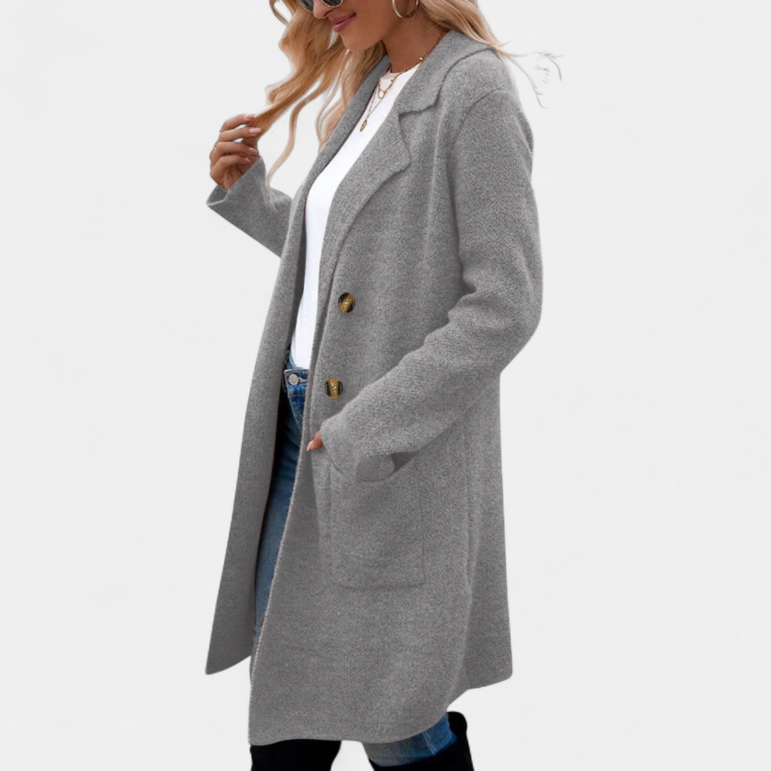 ZAHEKA | Casual Long Sleeve Mid Length Coat