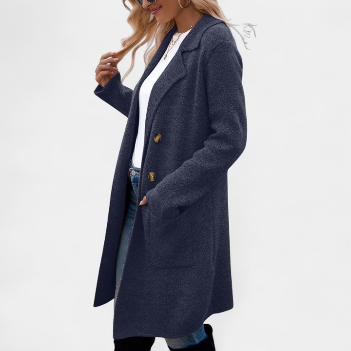 ZAHEKA | Casual Long Sleeve Mid Length Coat
