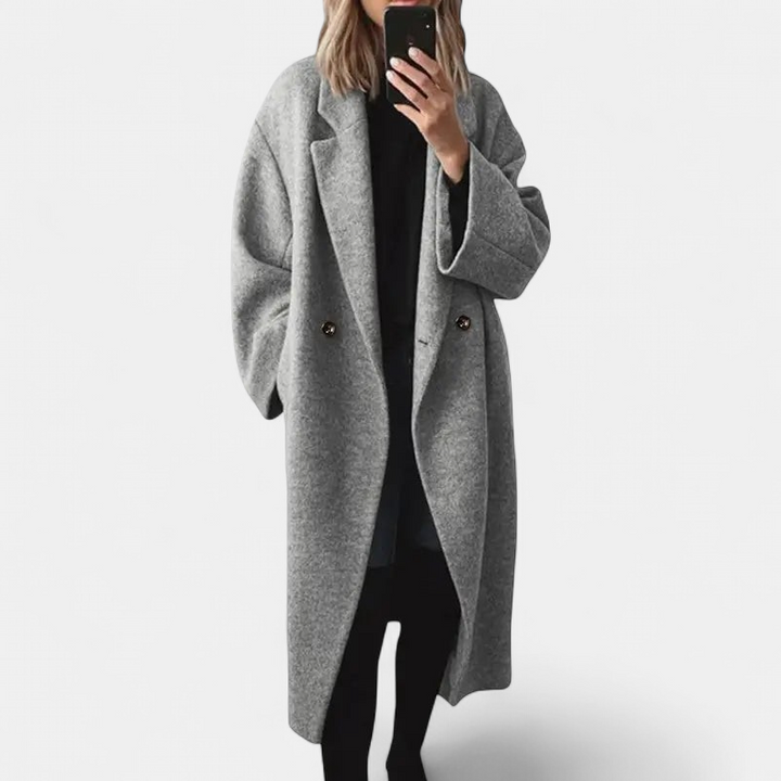 JERA | Double-Breasted Long Wool Coat